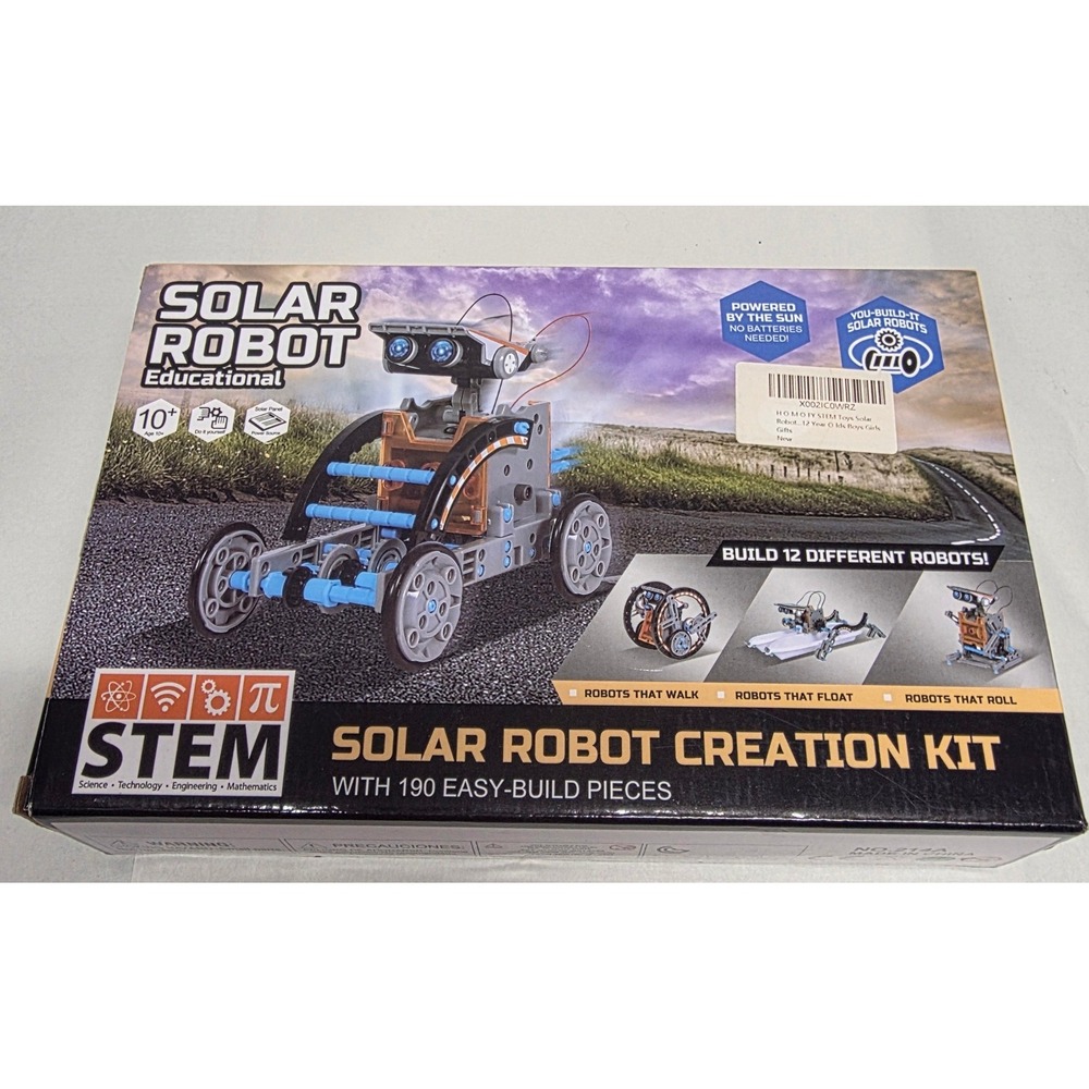 HOMOFY Solar Robot Creation Kit 12-in-1 STEM Toy 190 Pieces Ages 10+ New in Box